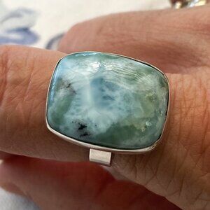 Larimar Sterling Silver Ring (size 7.5)